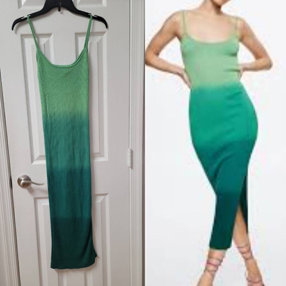 Mango Ombre Knit Slit Dress S